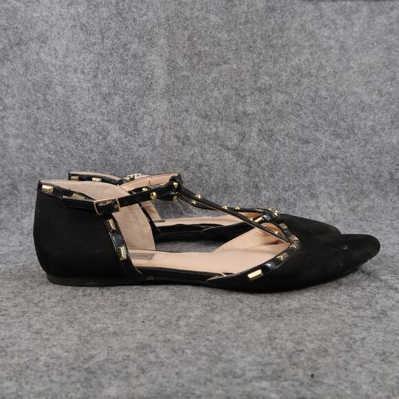 INC International Concepts Shoes Womens 8.5 Flats Closed Toe Ankle Strap Studded - Picture 1 of 12